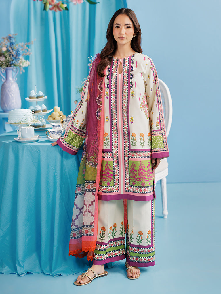 Rajbari | Amal Summer Prints Exclusive | Amal Summer Prints - 04 XS White Lawn