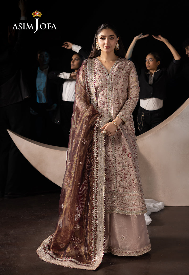 Asim Jofa | Luxury Festive Rejoice | AJLFF-10 XS Blush Pink Zari Tissue
