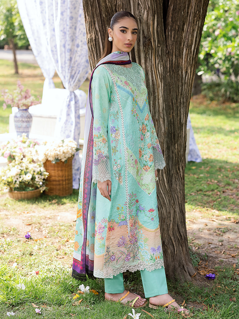 Rajbari | Schiffli Printkari Exclusive | Schiffli Printkari - 05 L Ferozi Lawn