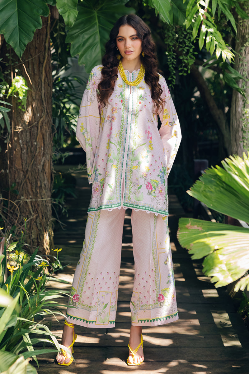 Qalamkar | Printed Co Ords 25 | OP-02 Elio XS Lilac Cotton Silk