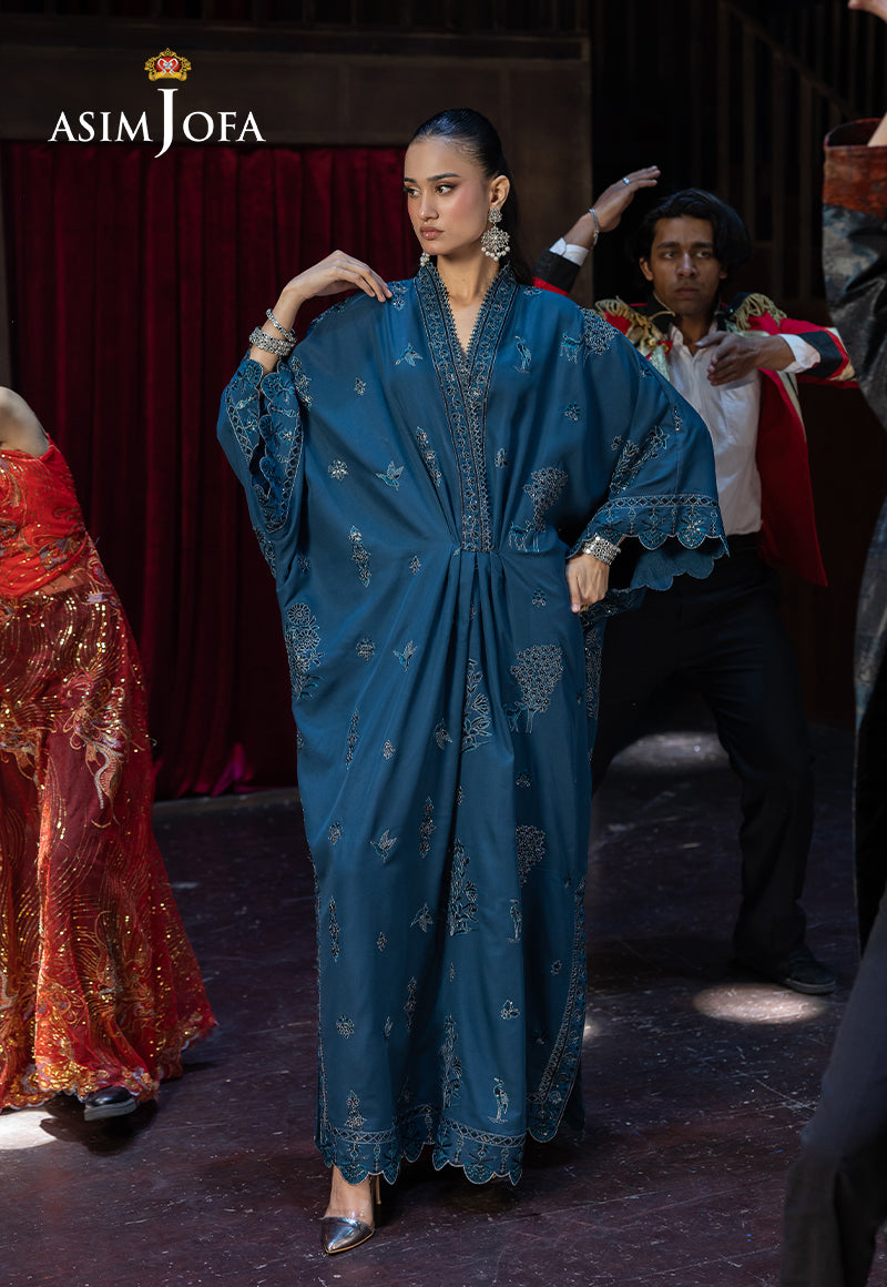 Asim Jofa | Festive Opulence | AJFO-01 XS Teal Boski Silk