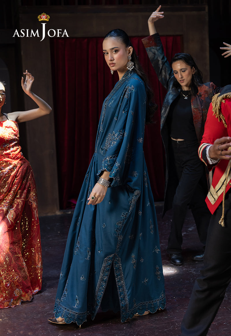 Asim Jofa | Festive Opulence | AJFO-01 Custom Size Teal Boski Silk