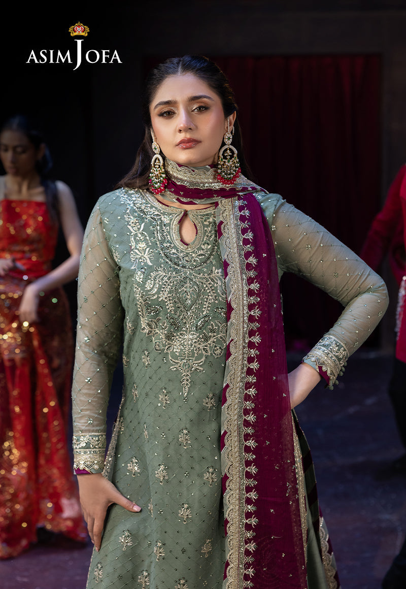 Asim Jofa | Luxury Festive Rejoice | AJLFF-13 XL Mint Chiffon