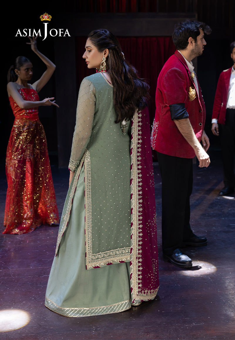 Asim Jofa | Luxury Festive Rejoice | AJLFF-13 S Mint Chiffon