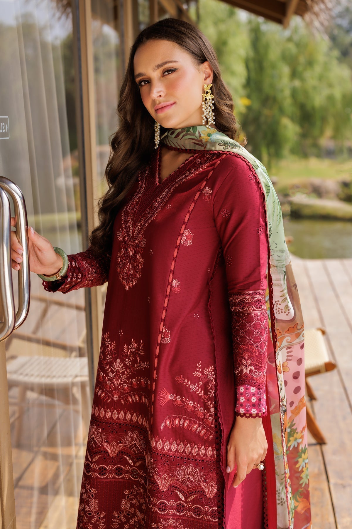 Xenia Formals | Luxury Lawn 25 | PAULA M Red Lawn
