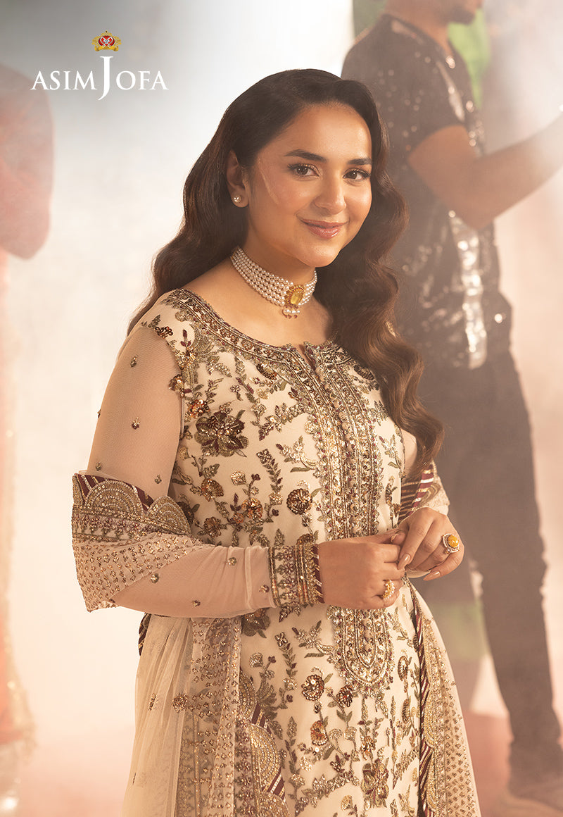 Asim Jofa | Festive Opulence | AJFO-11 L Ivory Net