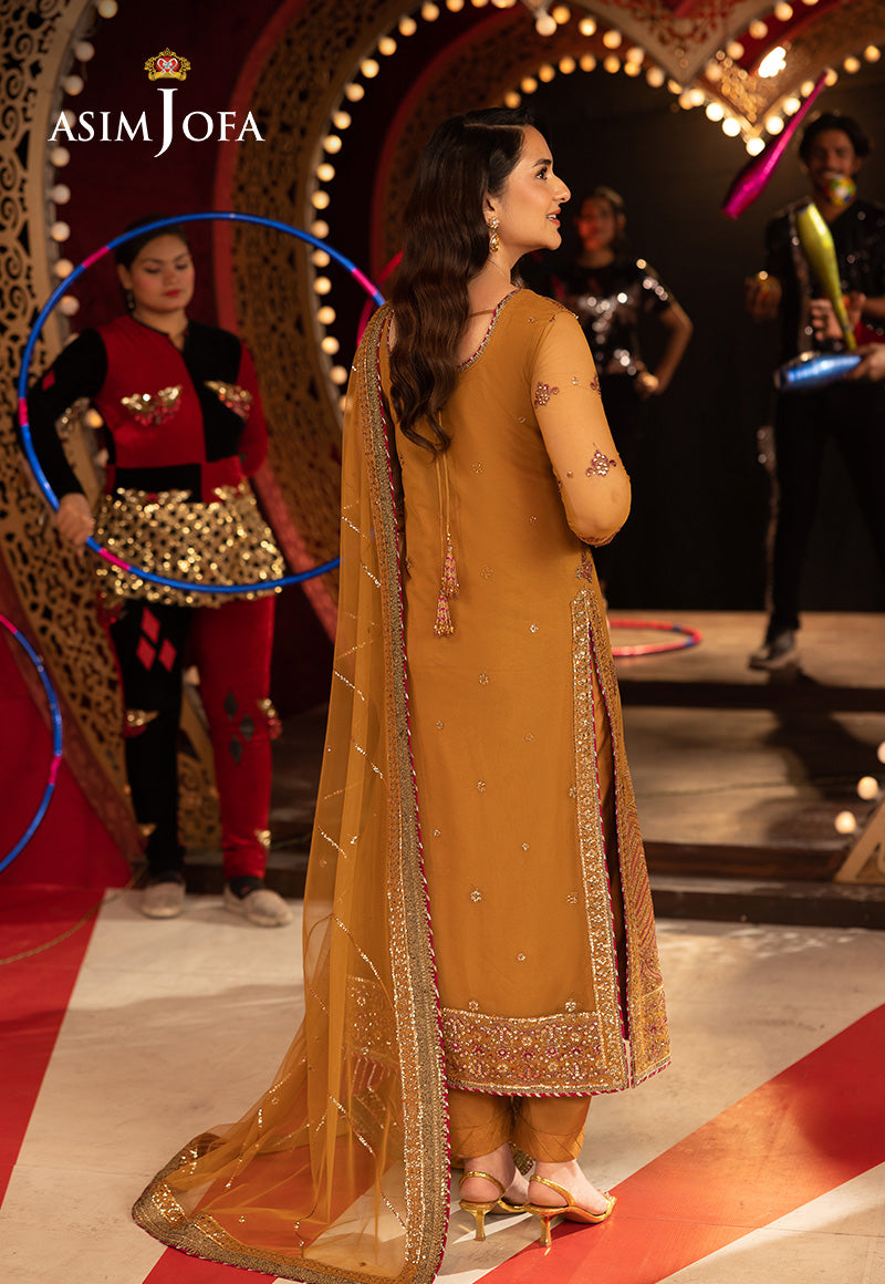 Asim Jofa | Festive Opulence | AJFO-06 S Light Brown Net