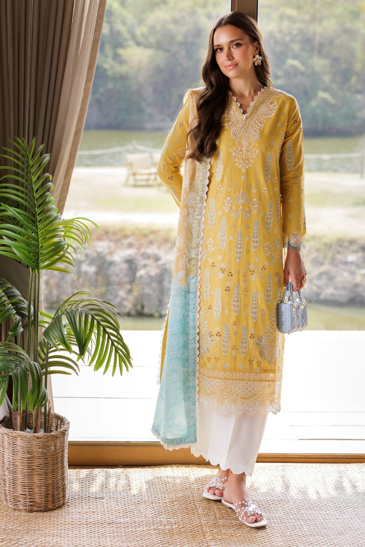 Xenia Formals | Luxury Lawn 25 | SINSEAD XS Yellow Lawn