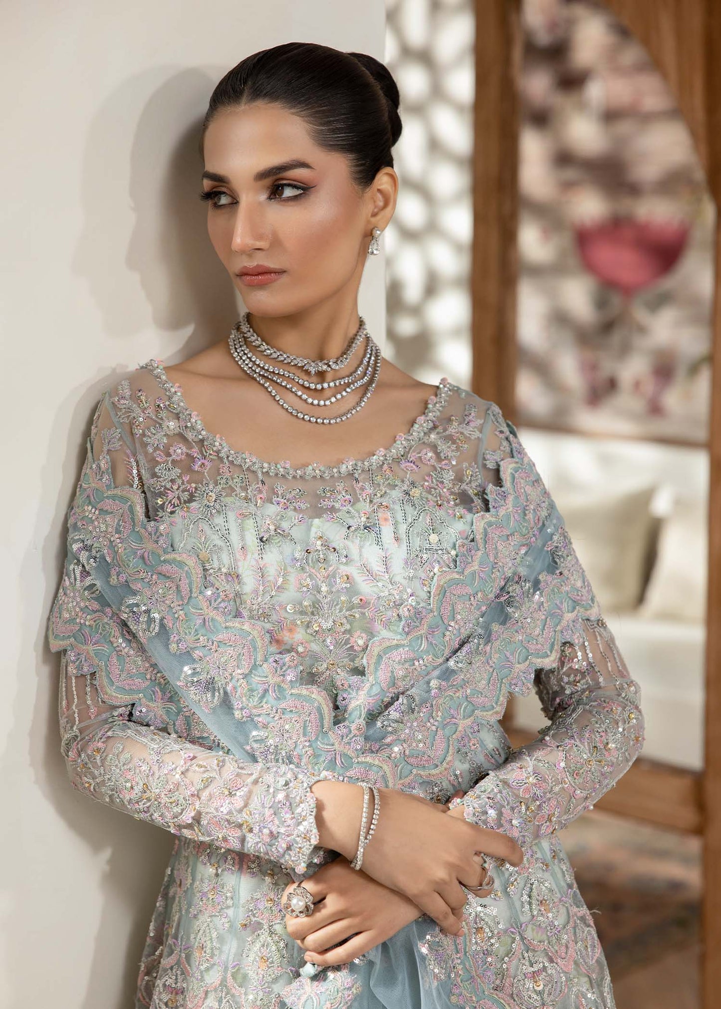 Kanwal Malik | Mirha Eid Luxury Pret 25 | Lily M Sky Blue Net