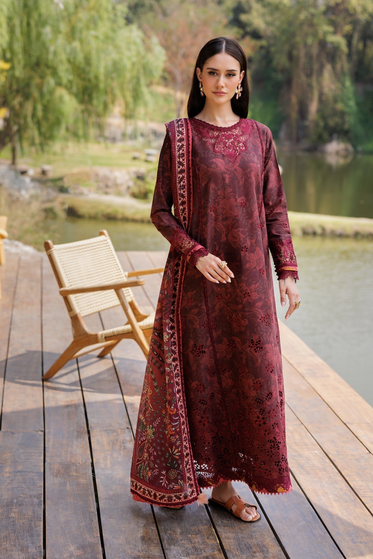 Xenia Formals | Luxury Lawn 25 | REEM XS Maroon Lawn