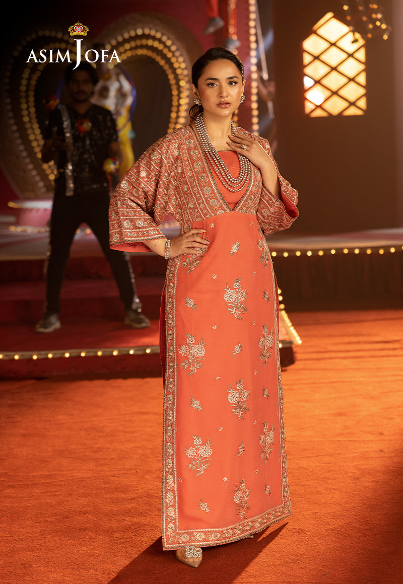 Asim Jofa | Luxury Festive Rejoice | AJLFF-14 XL Orange Chiffon
