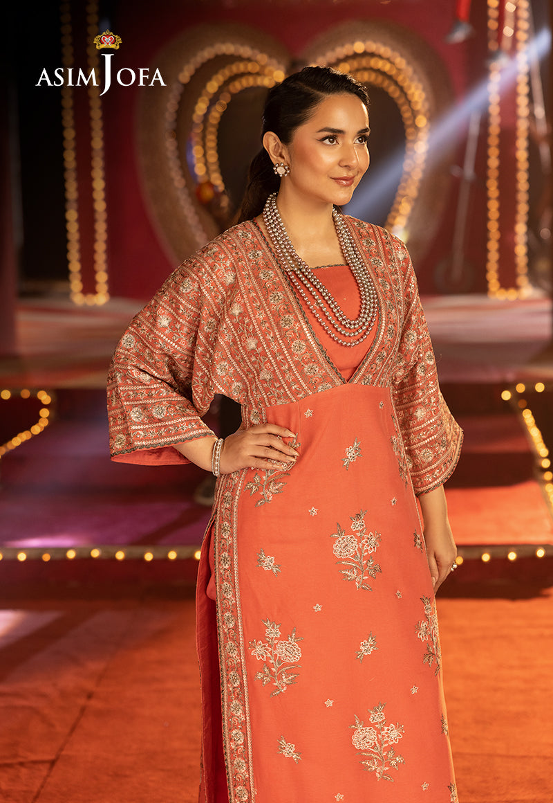 Asim Jofa | Luxury Festive Rejoice | AJLFF-14 M Orange Chiffon