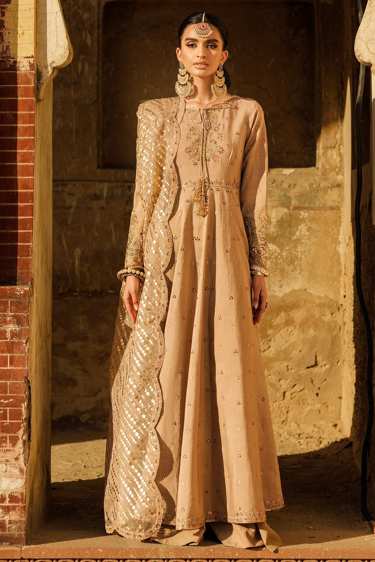 Charizma | Festive Pret | CMA-5-024 S Beige Raw Silk
