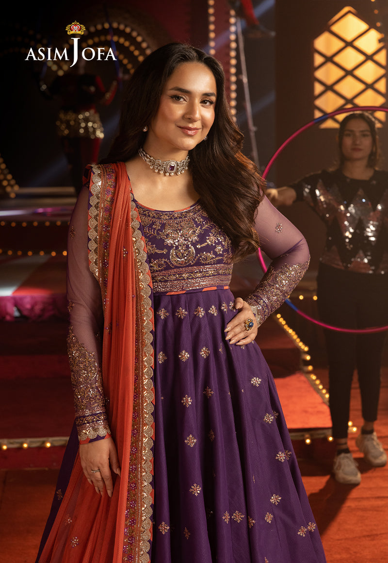 Asim Jofa | Luxury Festive Rejoice | AJLFF-01 M Deep Purple Net
