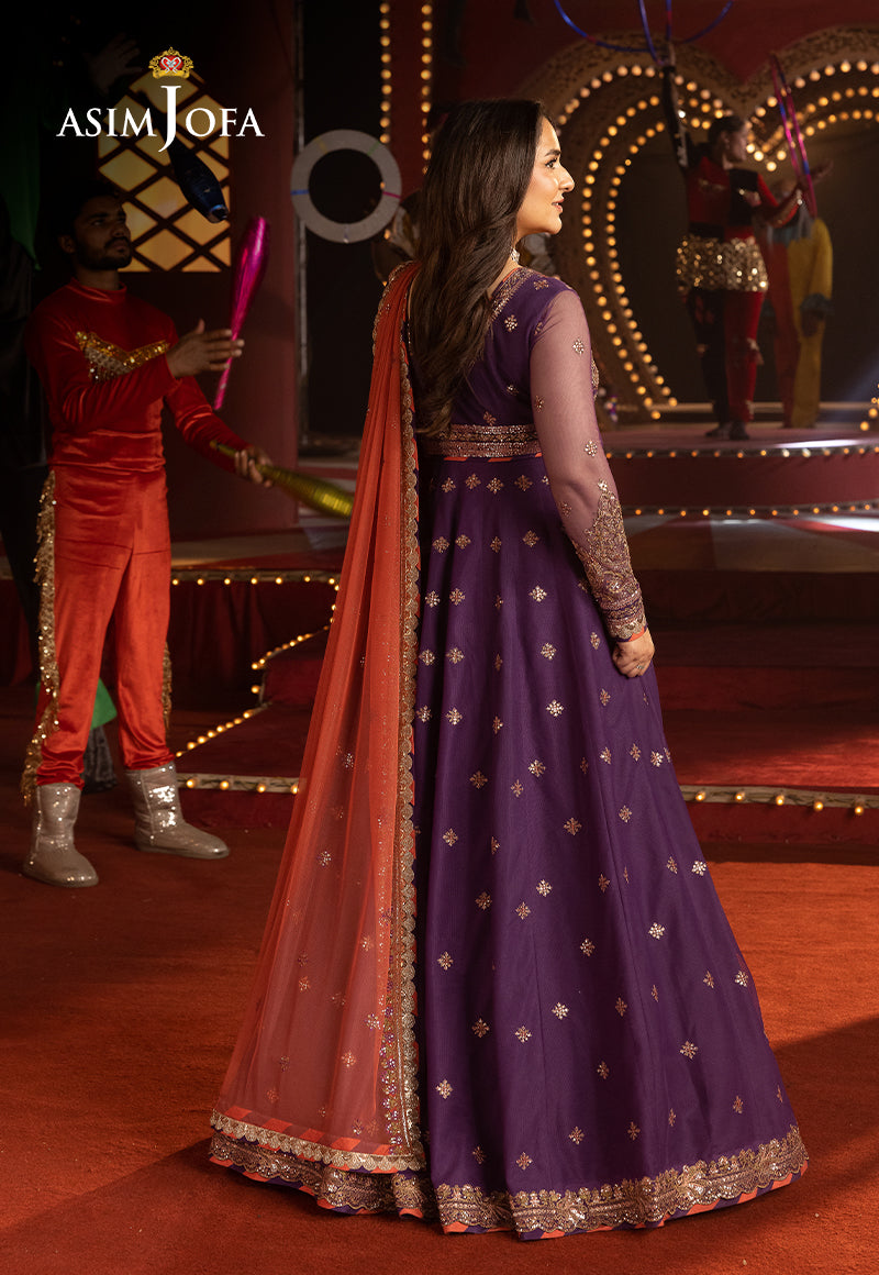 Asim Jofa | Luxury Festive Rejoice | AJLFF-01 S Deep Purple Net