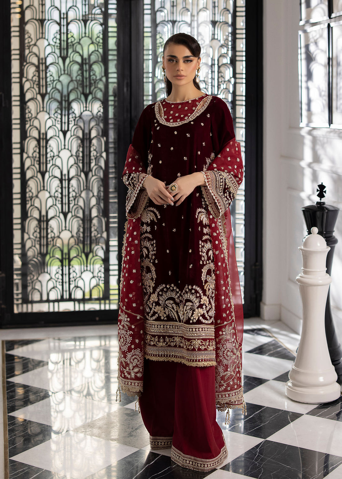 Sardinia | La More 24 | Maroon Muse - Pakistani Designer Dress - by Sardinia | Type: Ladies Clothes - 100% Original at Saira Sultan