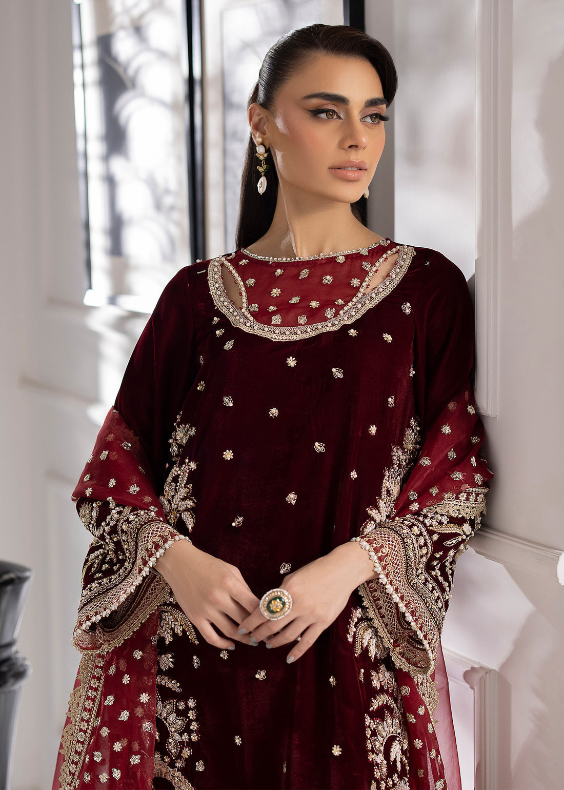 Sardinia | La More 24 | Maroon Muse - Pakistani Designer Dress - by Sardinia | Type: Ladies Clothes - 100% Original at Saira Sultan