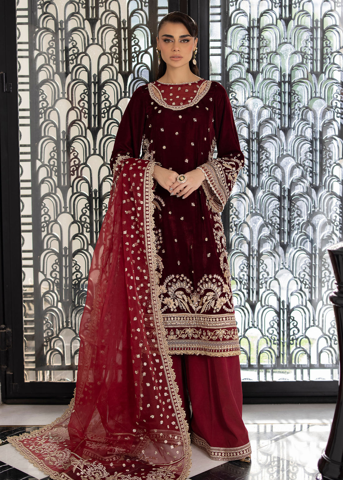 Sardinia | La More 24 | Maroon Muse - Pakistani Designer Dress - by Sardinia | Type: Ladies Clothes - 100% Original at Saira Sultan