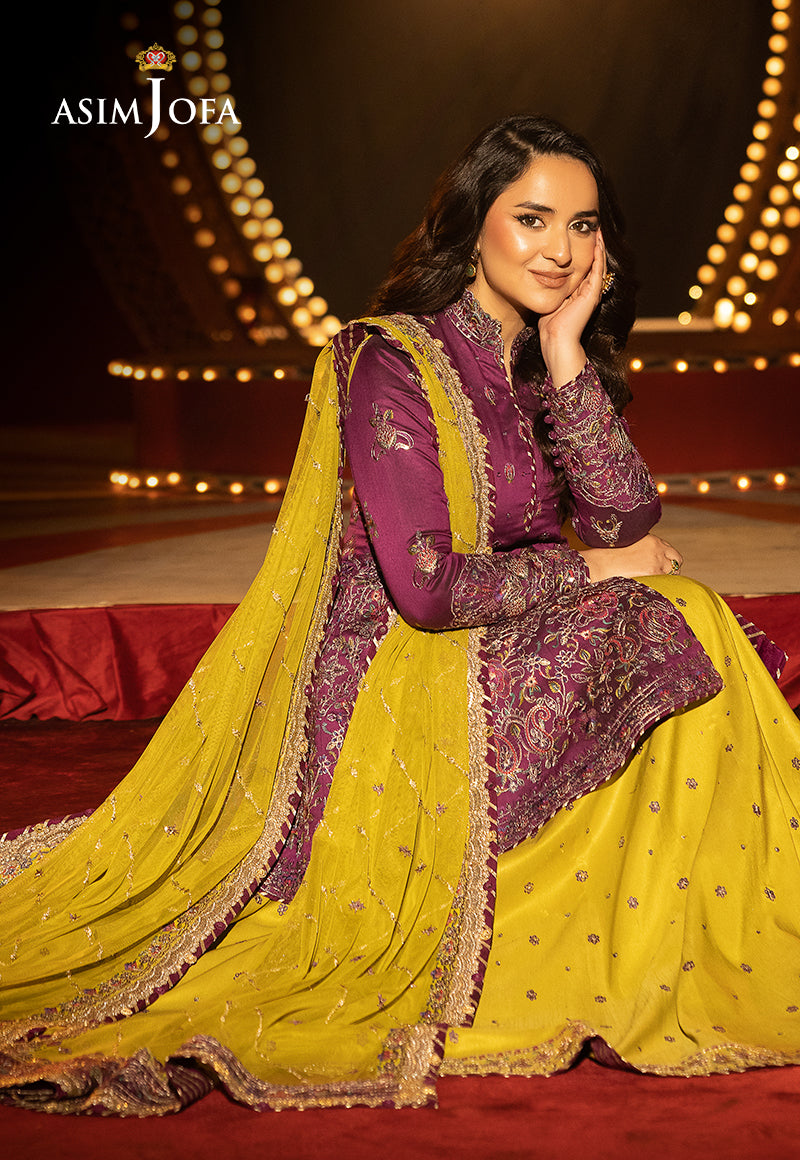 Asim Jofa | Luxury Festive Rejoice | AJLFF-17 L Magenta Cotton Silk
