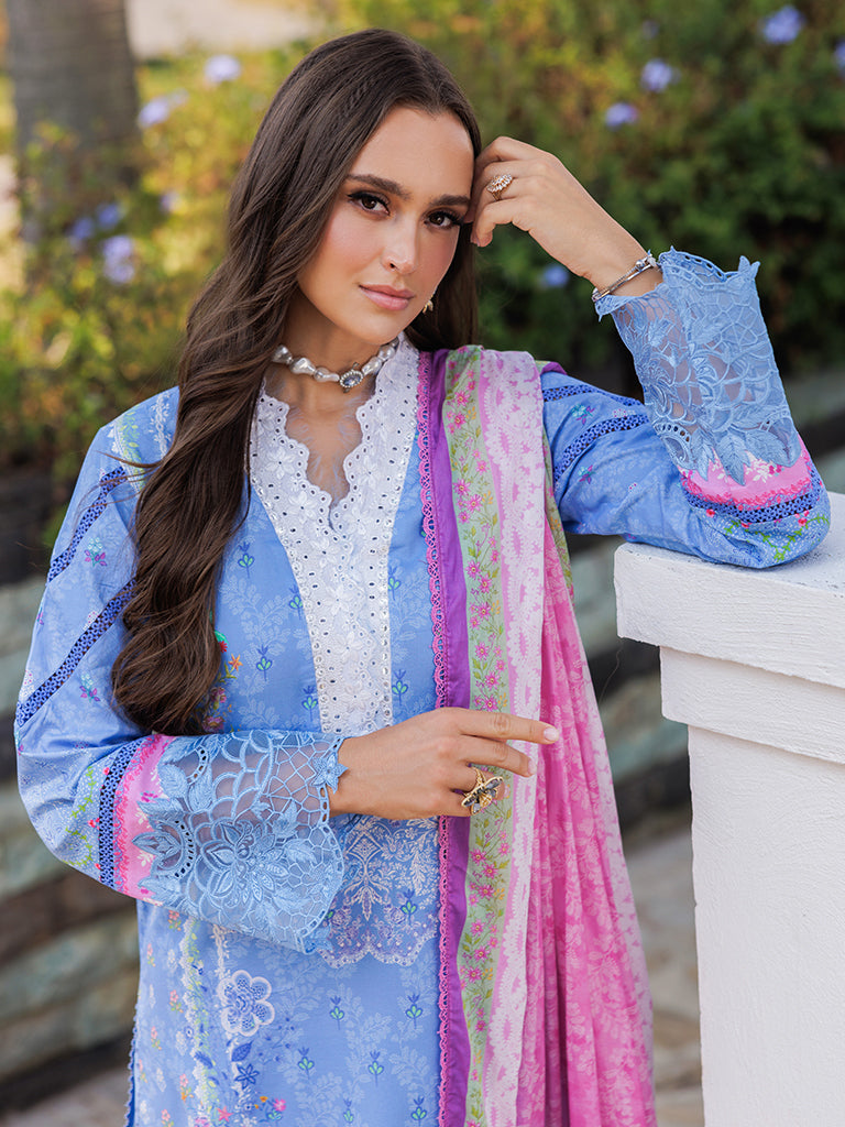Rajbari | Floral Symphony Lawn 25 | RB-02 M Blue Lawn