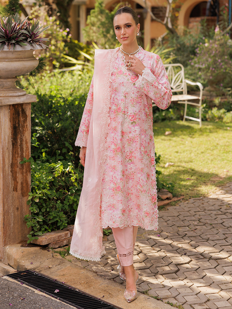 Rajbari | Floral Symphony Lawn 25 | RB-03 XS Pink Lawn