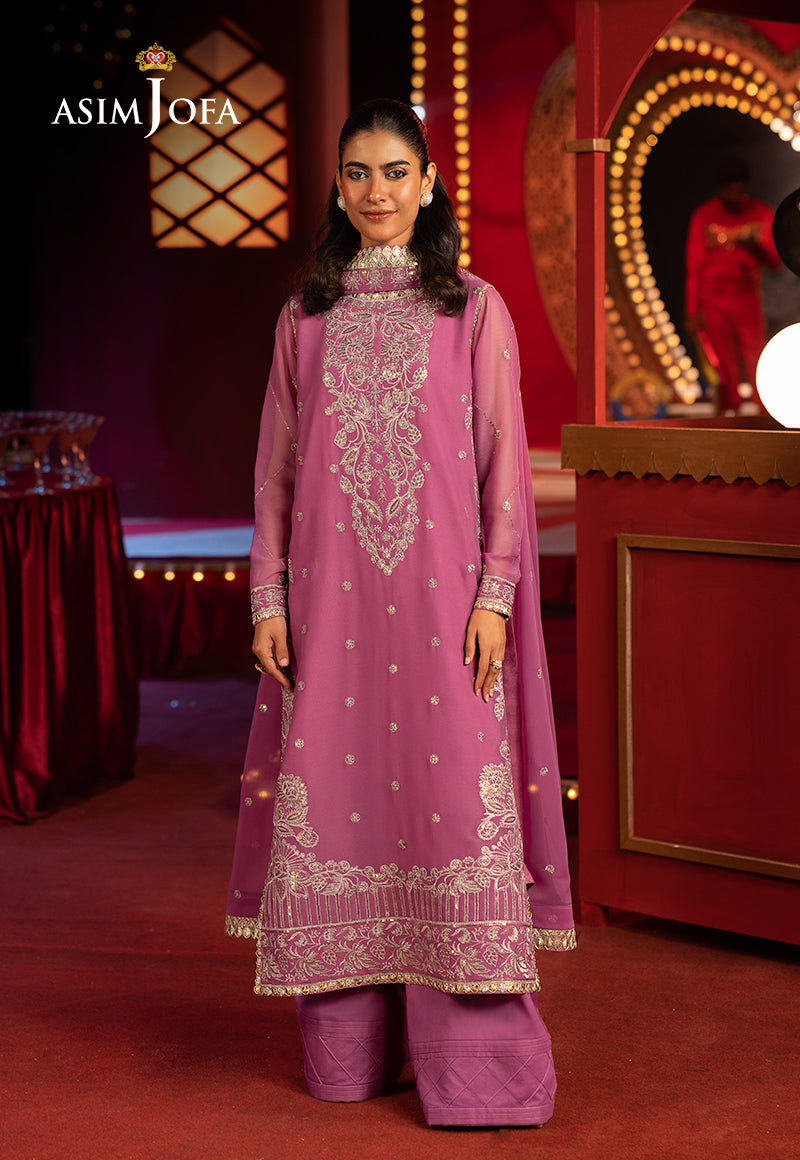 Asim Jofa | Luxury Festive Rejoice | AJLFF-07 XS Pink Chiffon