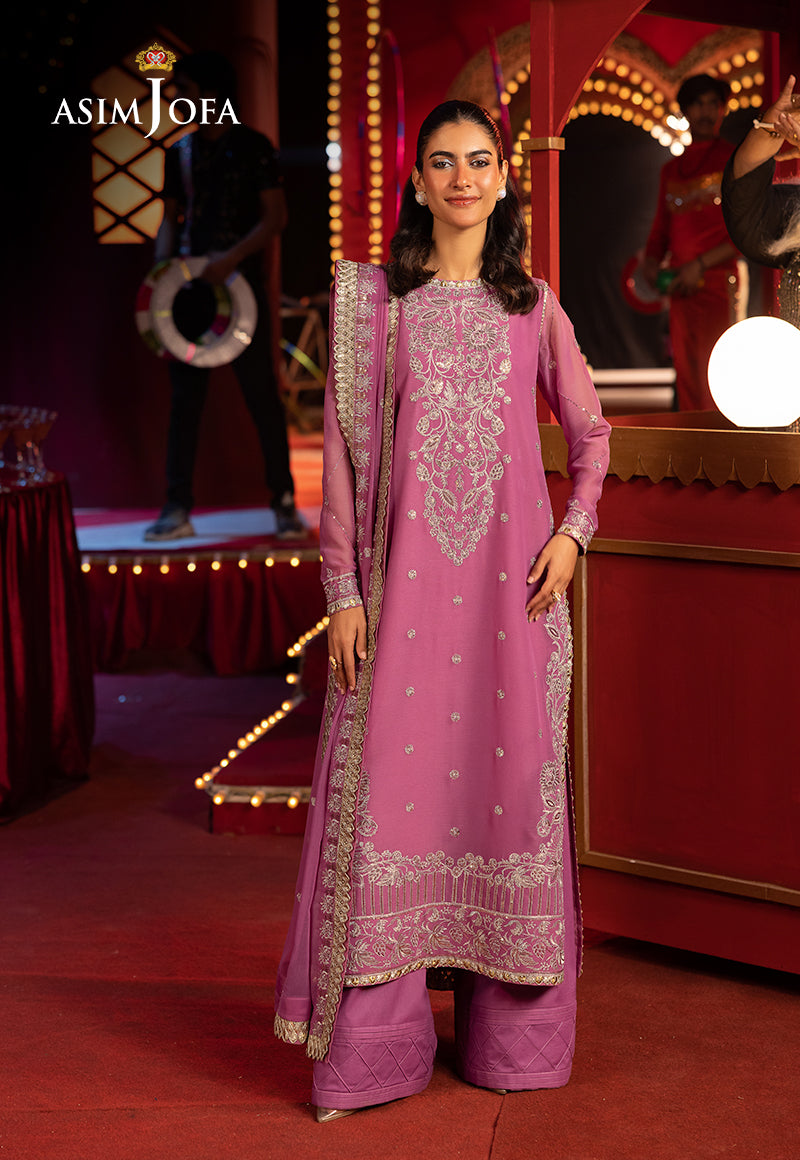 Asim Jofa | Luxury Festive Rejoice | AJLFF-07 Custom Size Pink Chiffon