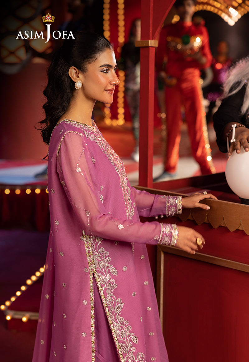 Asim Jofa | Luxury Festive Rejoice | AJLFF-07 L Pink Chiffon
