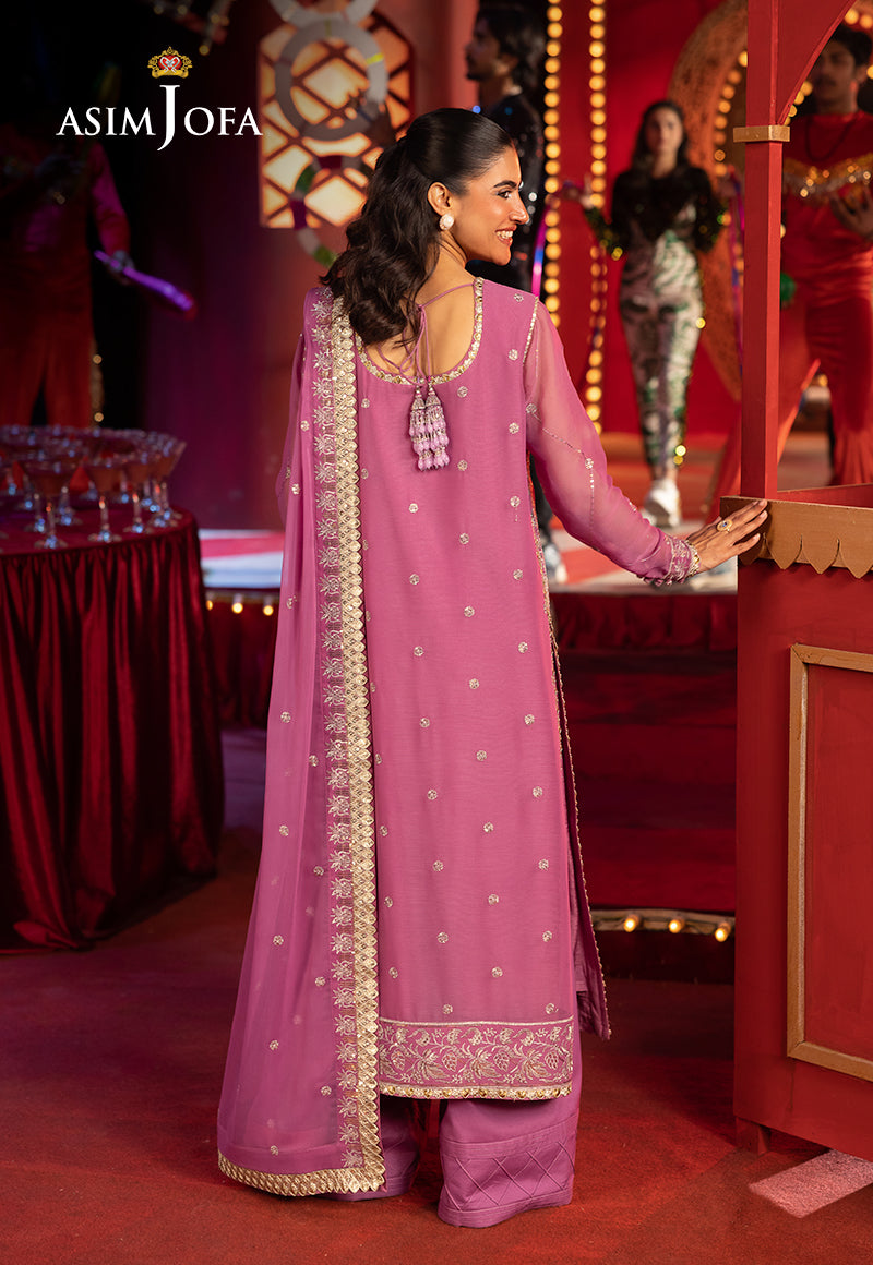 Asim Jofa | Luxury Festive Rejoice | AJLFF-07 S Pink Chiffon