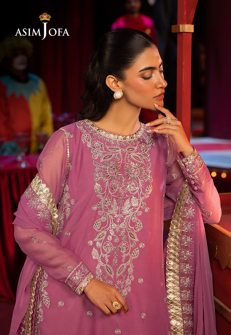 Asim Jofa | Luxury Festive Rejoice | AJLFF-07 M Pink Chiffon