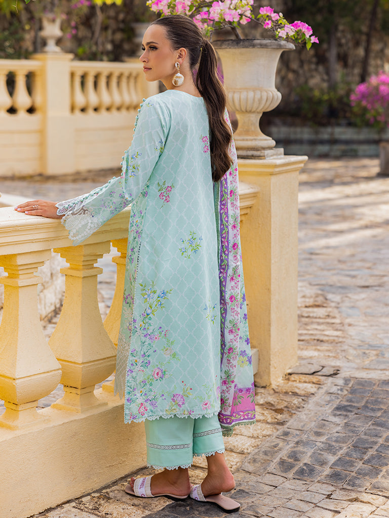 Rajbari | Floral Symphony Lawn 25 | RB-06 S Ice Blue Lawn