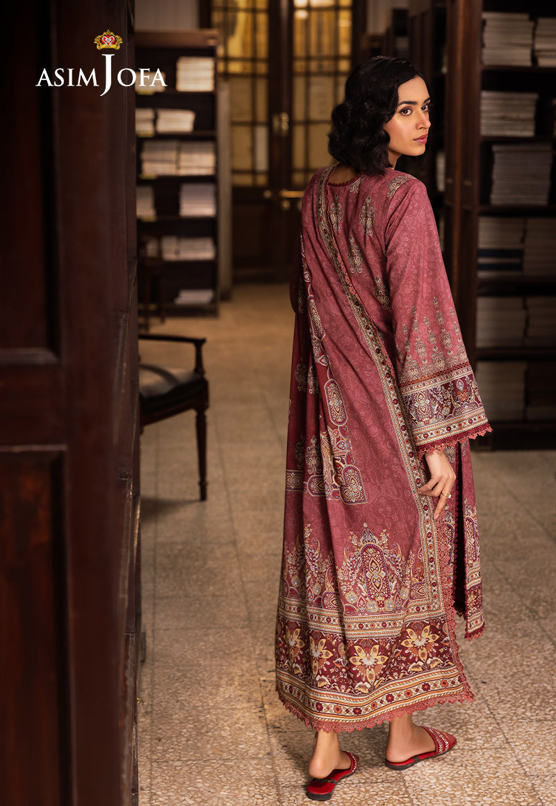 Asim Jofa | Prints Drop 2 | AJUBJ-43 S Coral Red Lawn
