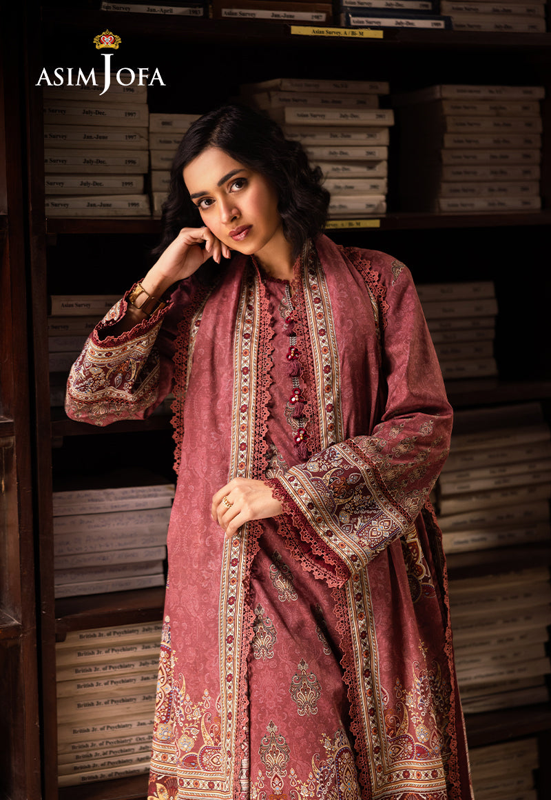 Asim Jofa | Prints Drop 2 | AJUBJ-43 M Coral Red Lawn