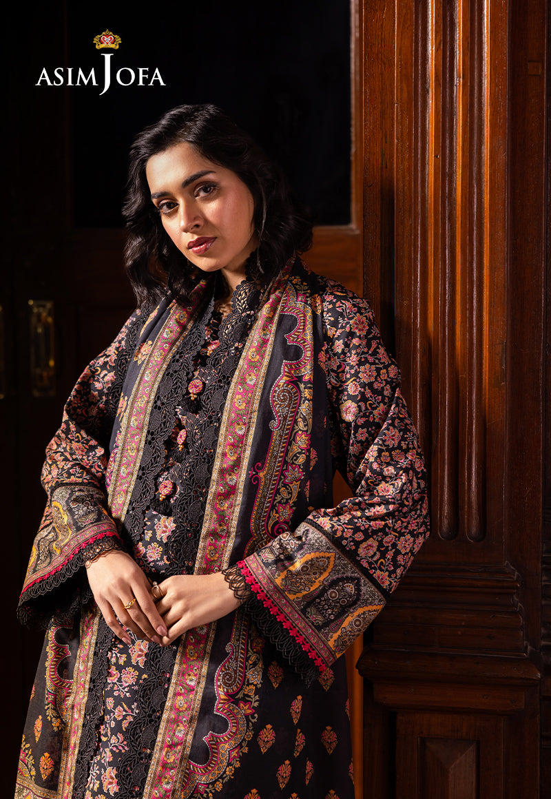 Asim Jofa | Prints Drop 2 | AJUBJ-45 M Black Lawn