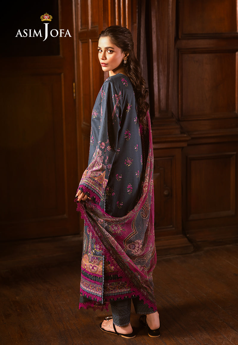 Asim Jofa | Prints Drop 2 | AJUBJ-05 S Denim Blue Lawn