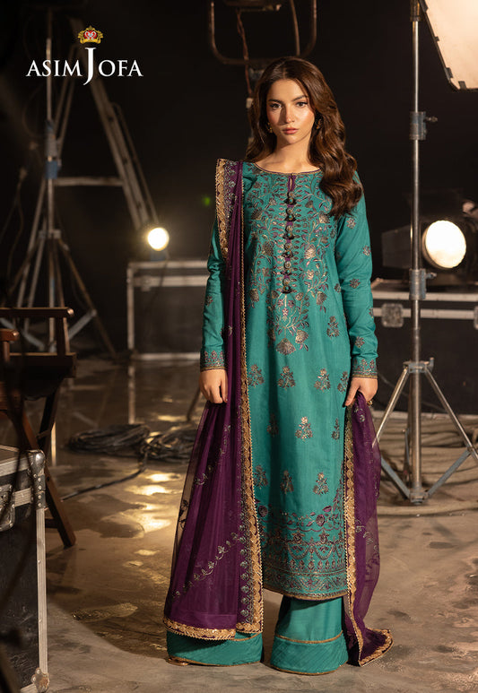Asim Jofa | Festive Opulence | AJFO-08 XS Sea Green Silk