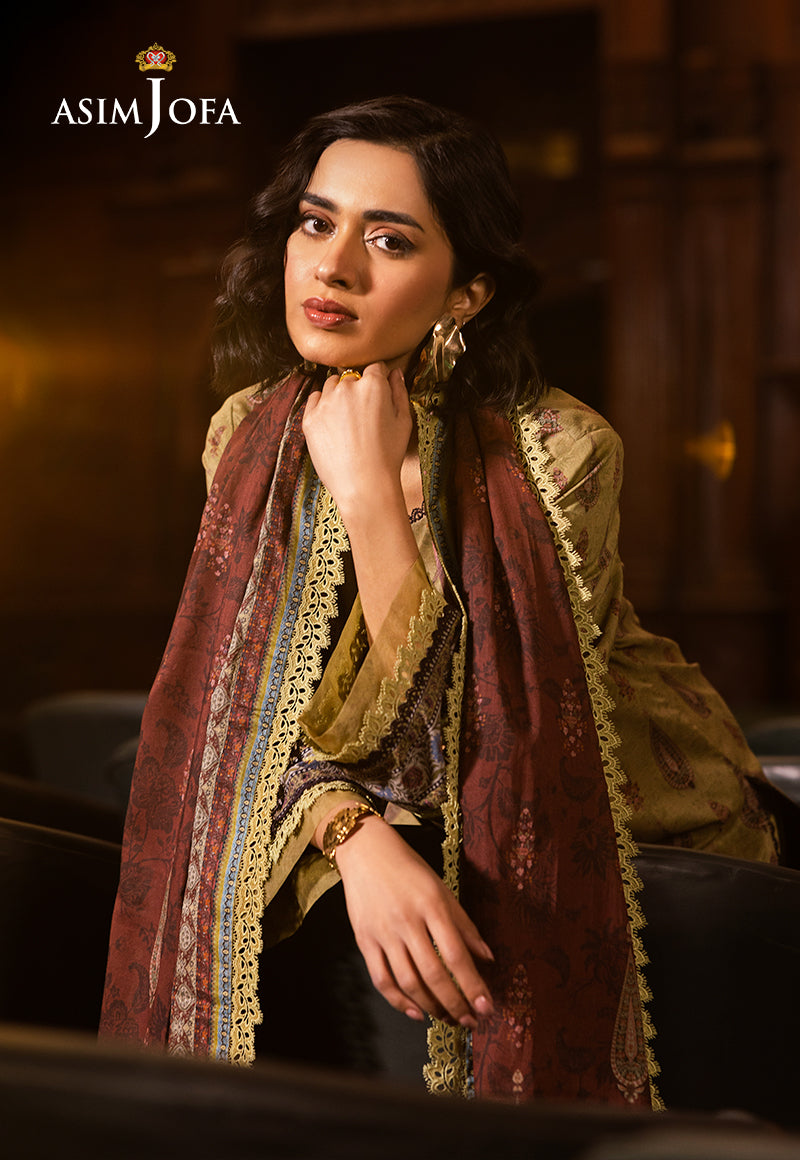 Asim Jofa | Prints Drop 2 | AJUBJ-47 L Mint Lawn