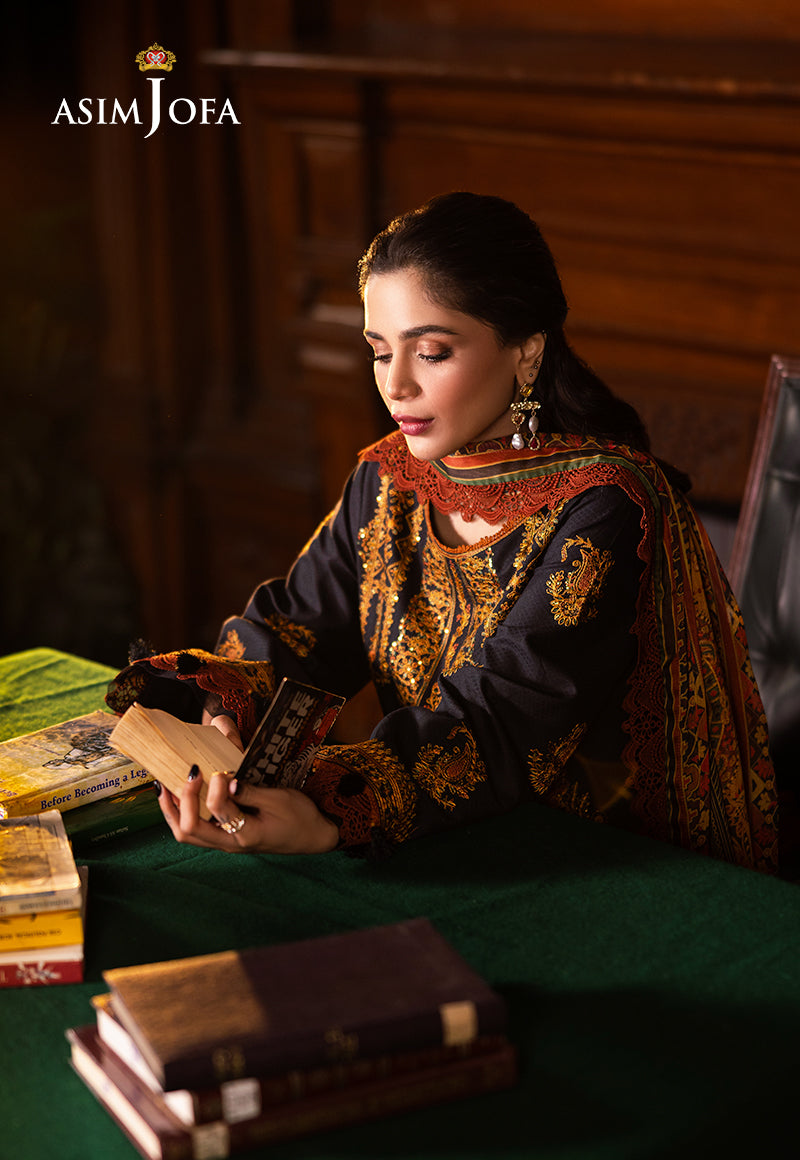 Asim Jofa | Prints Drop 2 | AJUBJ-12 XL Black Lawn