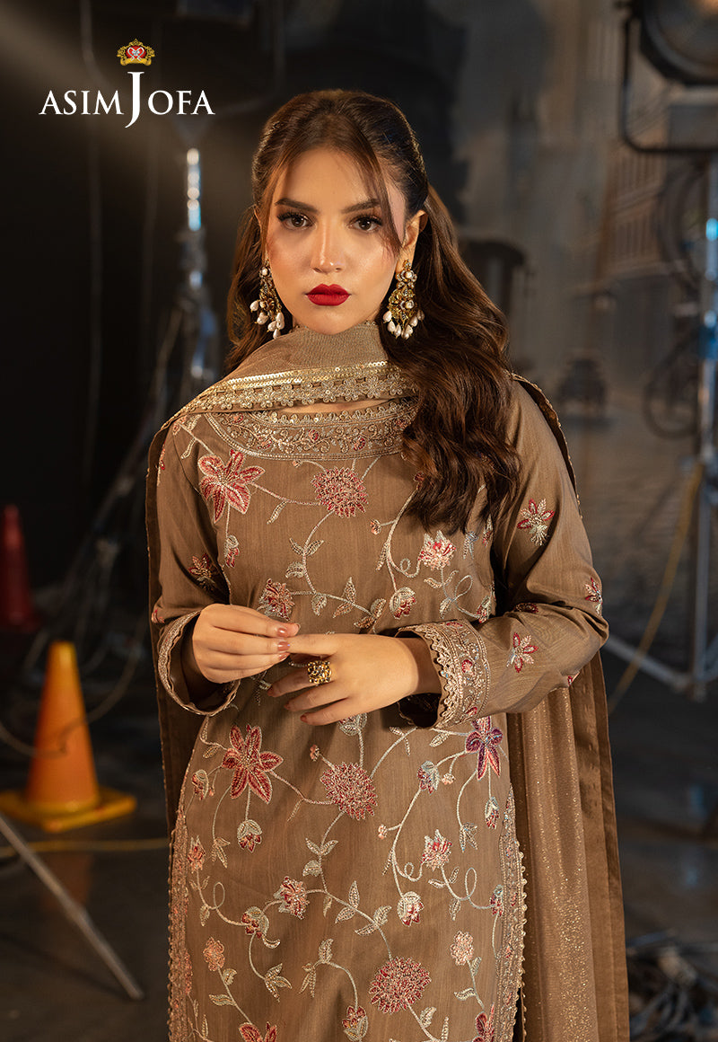 Asim Jofa | Festive Opulence | AJFO-12 M Light Brown Spun Raw Silk