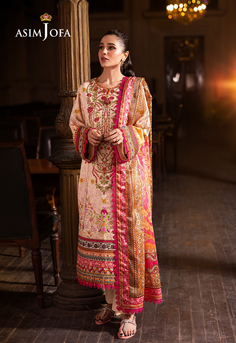 Asim Jofa | Prints Drop 2 | AJUBJ-02 Custom Size Ivory Lawn