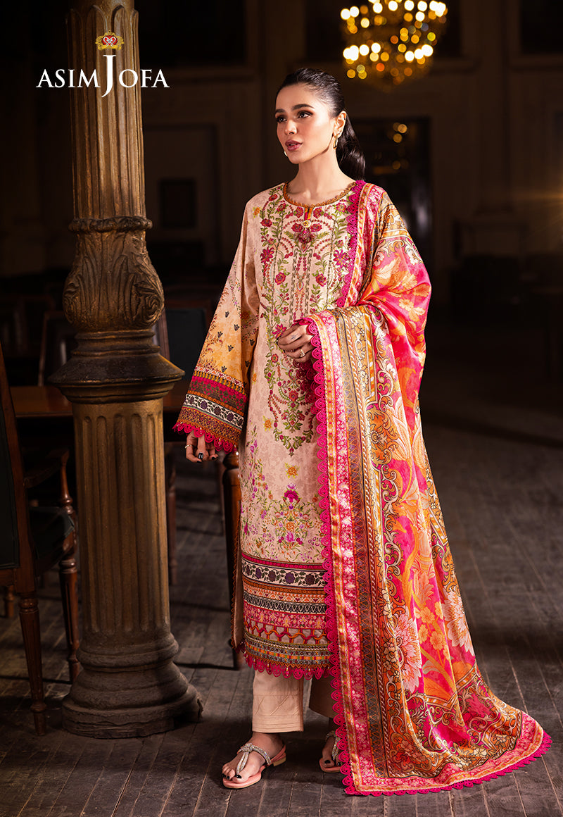 Asim Jofa | Prints Drop 2 | AJUBJ-02 L Ivory Lawn