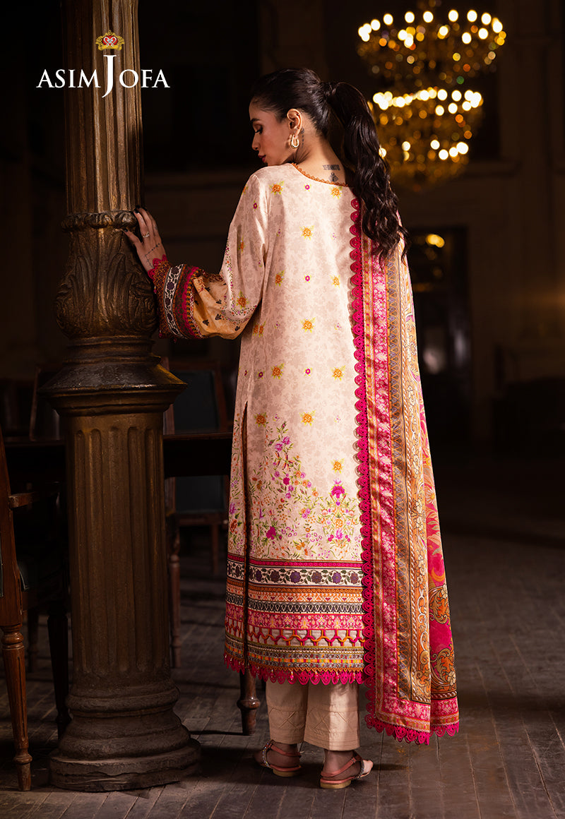 Asim Jofa | Prints Drop 2 | AJUBJ-02 S Ivory Lawn