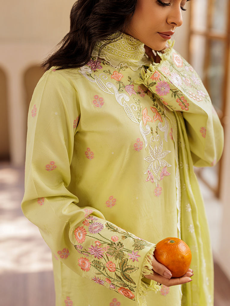 Rajbari | Amari Hybrid Jacquard Edition | Amari Jacquard - 08 M Lime Jacquard Lawn