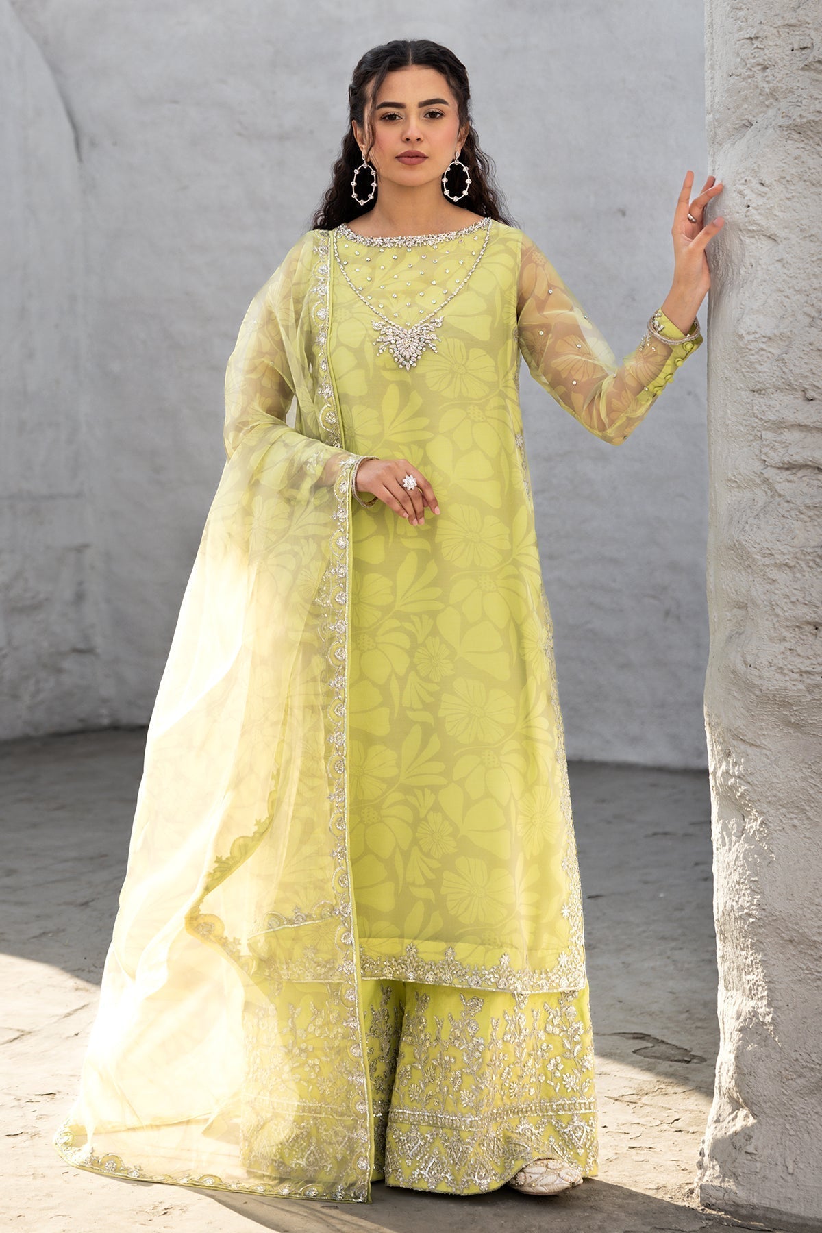 Charizma | Festive Pret | CMA-5-012 S Lime Organza