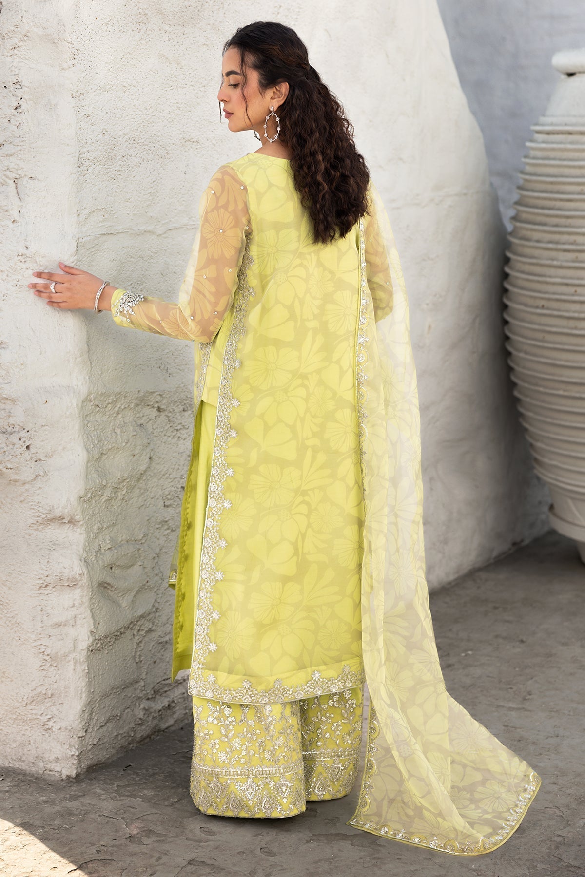 Charizma | Festive Pret | CMA-5-012 M Lime Organza