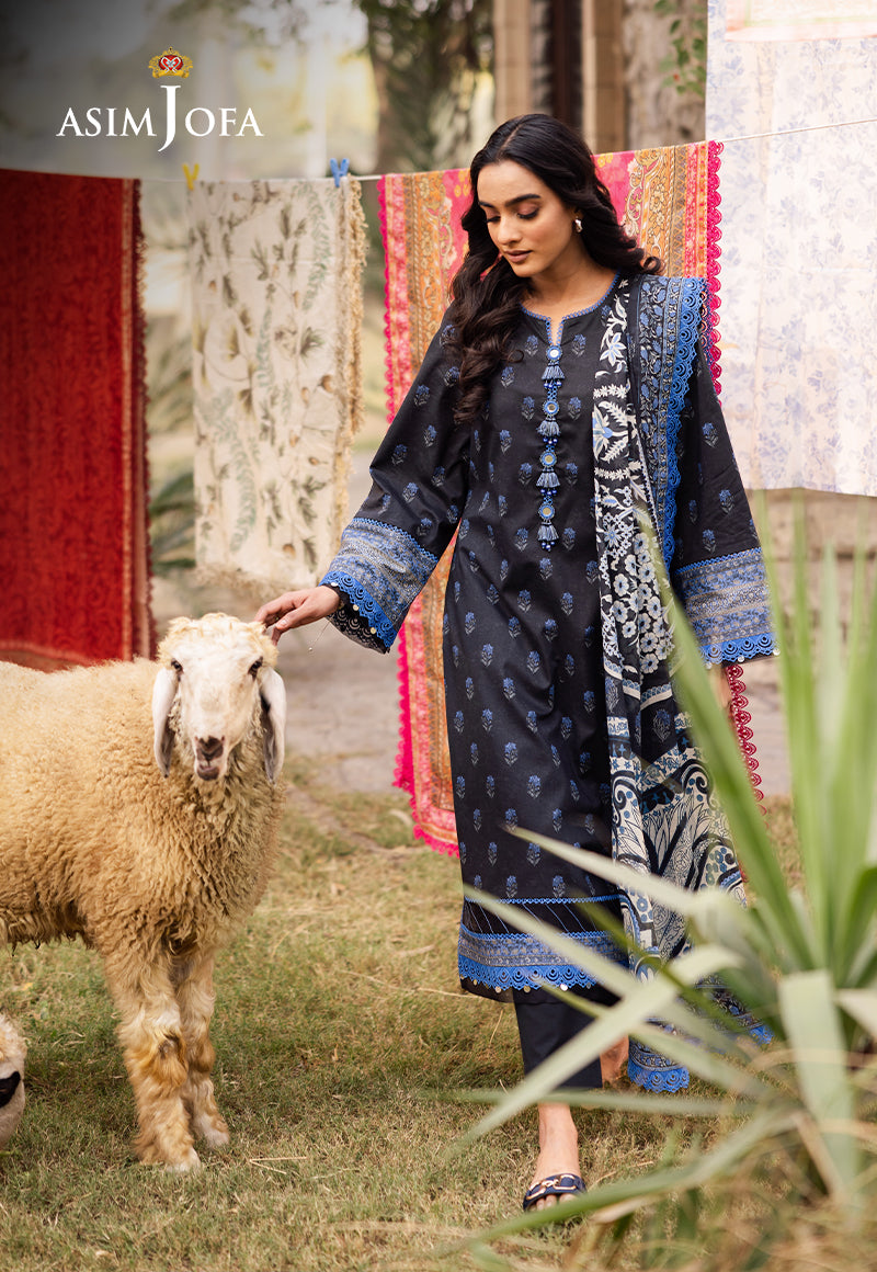 Asim Jofa | Prints Drop 2 | AJUBJ-55 L Black Lawn