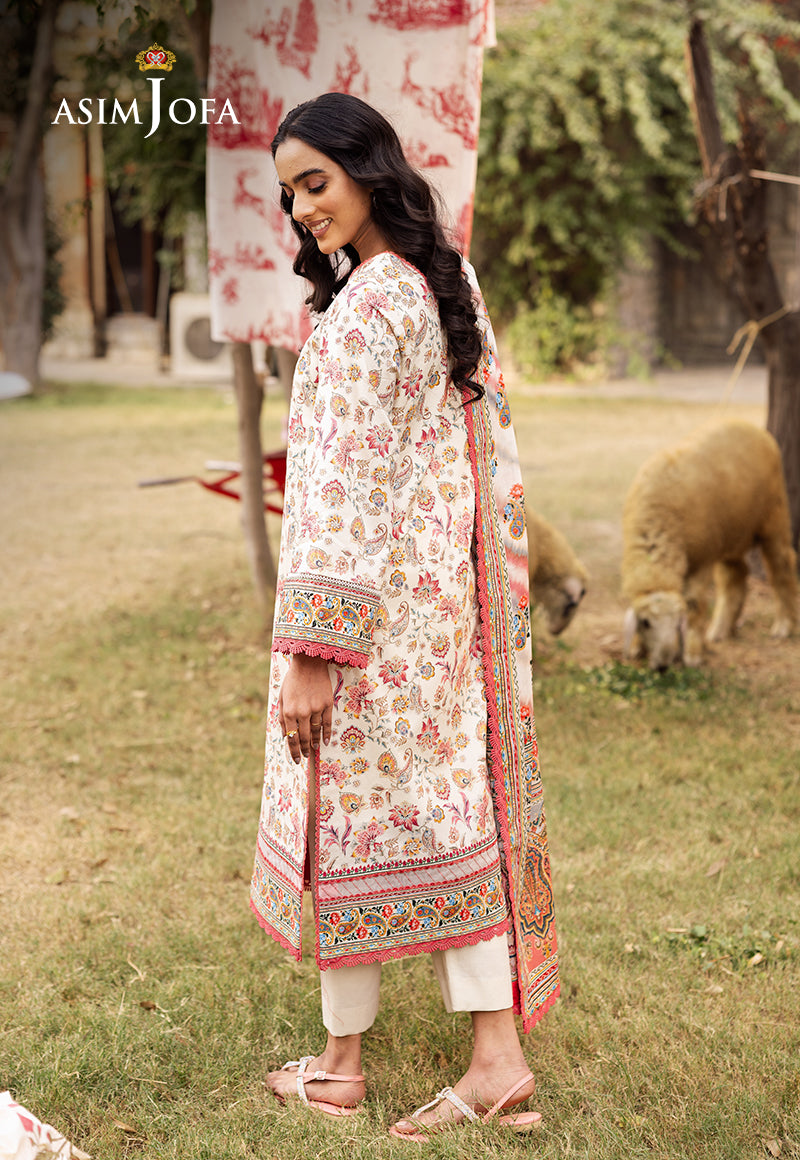 Asim Jofa | Prints Drop 2 | AJUBJ-50 S Ivory Lawn