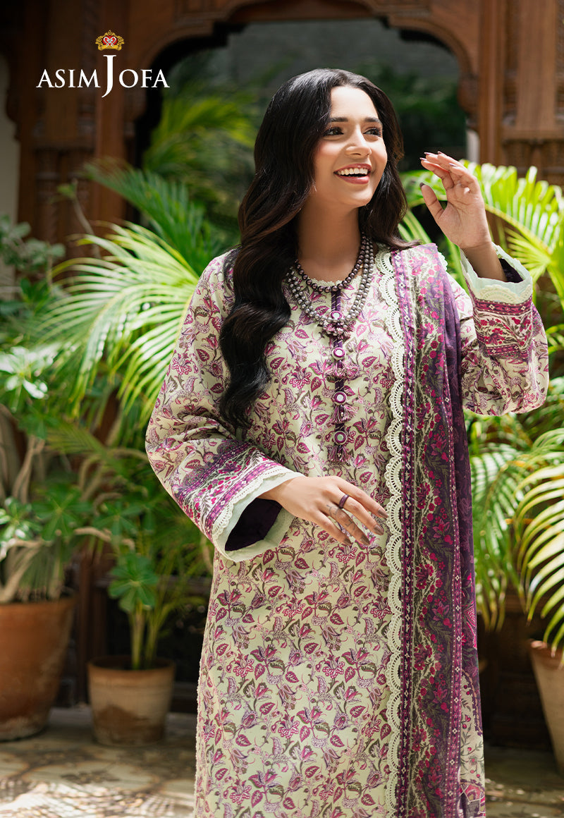 Asim Jofa | Prints Drop 2 | AJUUB-27 M Tea Green Lawn