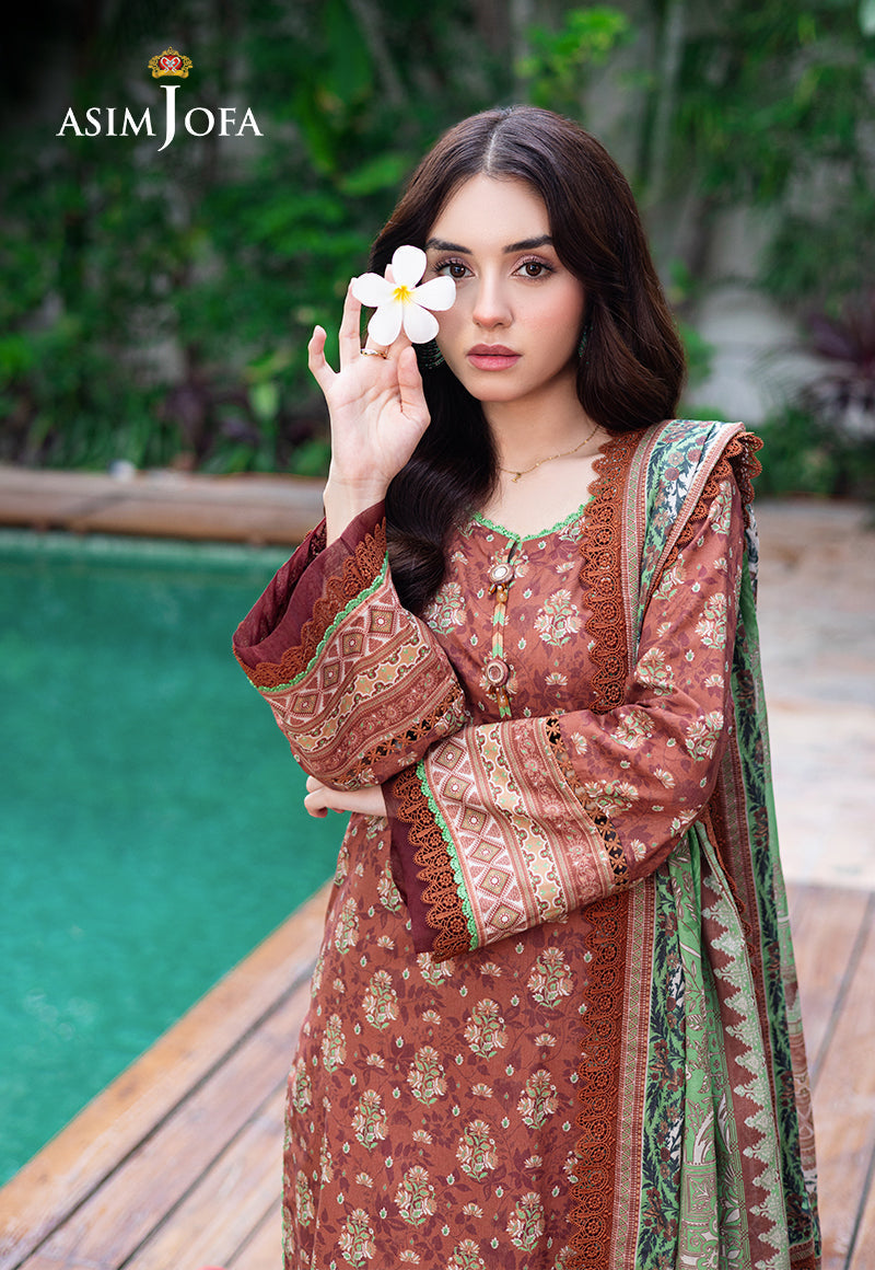 Asim Jofa | Prints Drop 2 | AJUUB-25 XL Coral Red Lawn