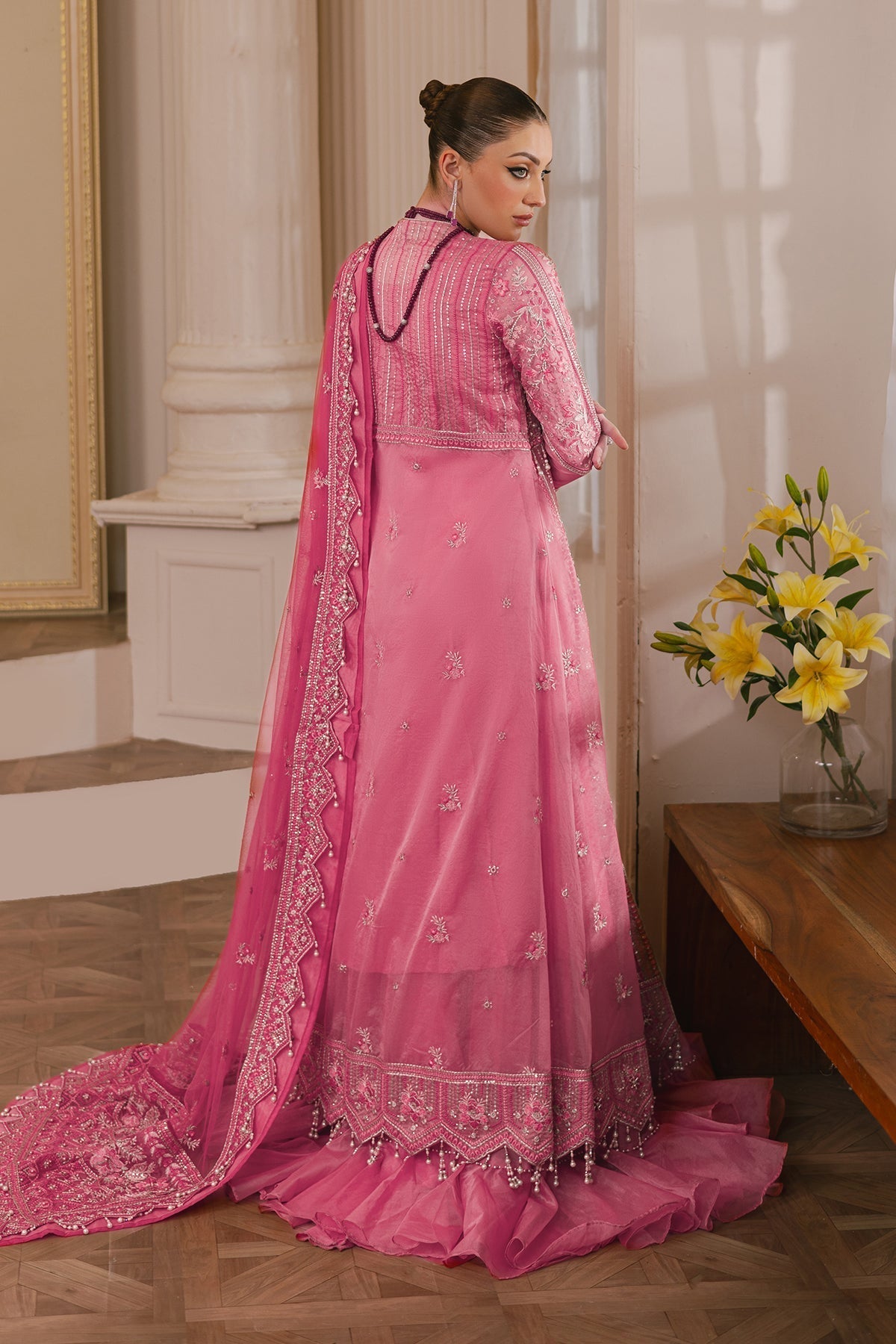 Raeesa Premium | Ada Premium Collection | HU - 44 Rosella S Rose Pink Organza